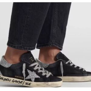Golden Goose Super-star Classic - black Corduroy with Swarovski crystals